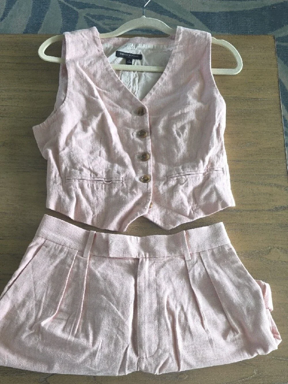 Banana Republic Light Pink Linen Romper
